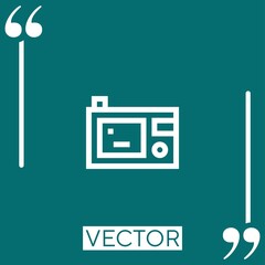 Poster - camera vector icon Linear icon. Editable stroked line