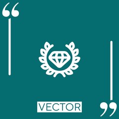 Poster - diamond vector icon Linear icon. Editable stroked line