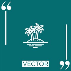Poster - island vector icon Linear icon. Editable stroked line