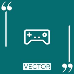 Poster - joystick vector icon Linear icon. Editable stroke line
