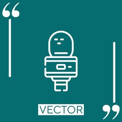 Poster - microphone vector icon Linear icon. Editable stroked line