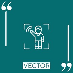 Poster - motion sensor vector icon Linear icon. Editable stroke line