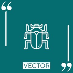 Poster - scarab vector icon Linear icon. Editable stroked line