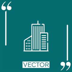 Poster - skyscraper vector icon Linear icon. Editable stroke line