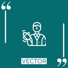 Poster - bartender vector icon Linear icon. Editable stroked line