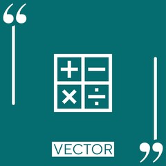 Poster - calculator vector icon Linear icon. Editable stroke line