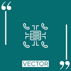 Poster - call center vector icon Linear icon. Editable stroke line