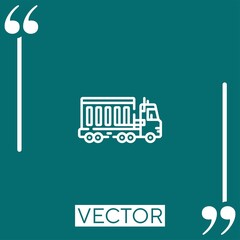 Poster - cargo truck vector icon Linear icon. Editable stroked line