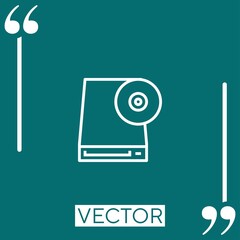 Poster - compact disk vector icon Linear icon. Editable stroke line