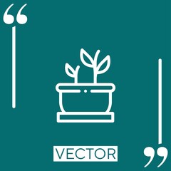 Poster - plant pot vector icon Linear icon. Editable stroked line