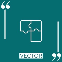 Poster - puzzle vector icon Linear icon. Editable stroked line