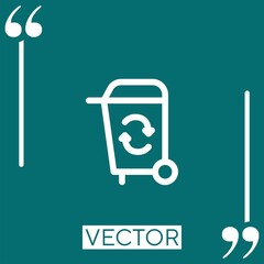 Poster - recycling bin vector icon Linear icon. Editable stroked line