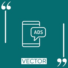 Poster - ads vector icon Linear icon. Editable stroke line
