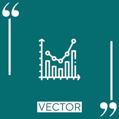 Poster - bar chart vector icon Linear icon. Editable stroked line