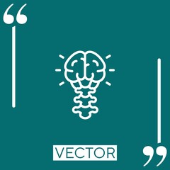 Poster - brain vector icon Linear icon. Editable stroke line
