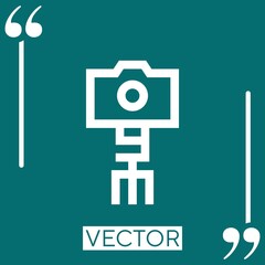 Poster - camera tripod vector icon Linear icon. Editable stroked line