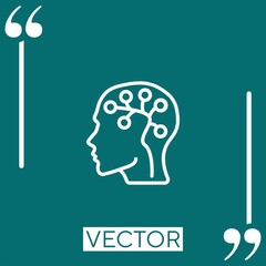 Poster - brain vector icon Linear icon. Editable stroke line