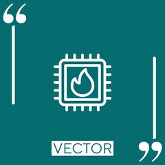 Poster - cpu   vector icon Linear icon. Editable stroke line
