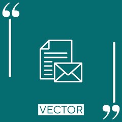 Poster - email vector icon Linear icon. Editable stroke line