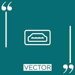 Poster - hdmi   vector icon Linear icon. Editable stroke line