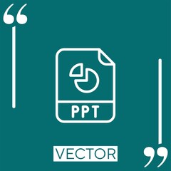 Fototapete - ppt vector icon Linear icon. Editable stroke line