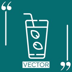 Poster - smoothie vector icon Linear icon. Editable stroke line