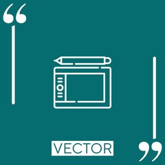 Poster - graphic tablet vector icon Linear icon. Editable stroked line