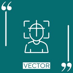 Poster - head vector icon Linear icon. Editable stroke line