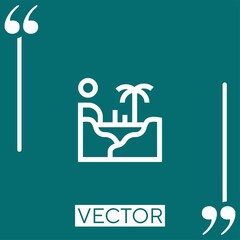 Poster - palm tree vector icon Linear icon. Editable stroked line