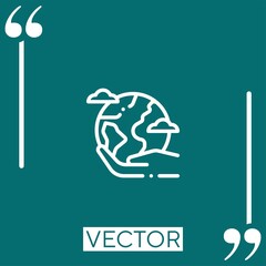 Poster - planet earth   vector icon Linear icon. Editable stroked line