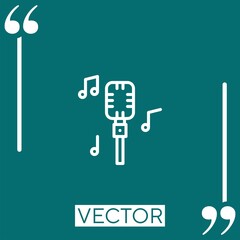 Poster - singing vector icon Linear icon. Editable stroked line