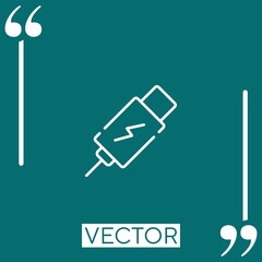 Poster - thunderbolt vector icon Linear icon. Editable stroked line