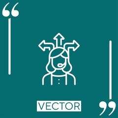 Poster - call center agent vector icon Linear icon. Editable stroke line