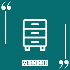 Poster - chest of drawers vector icon Linear icon. Editable stroked line