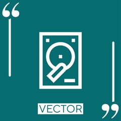 Poster - hard drive vector icon Linear icon. Editable stroke line