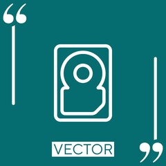 Poster - hard disk   vector icon Linear icon. Editable stroke line