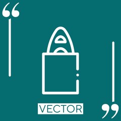 Poster - paper bag vector icon Linear icon. Editable stroked line