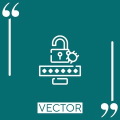 Poster - password vector icon Linear icon. Editable stroked line