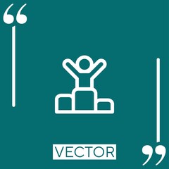Poster - podium vector icon Linear icon. Editable stroked line