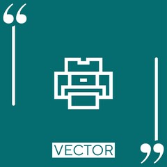 Poster - printer vector icon Linear icon. Editable stroked line