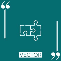 Poster - puzzle vector icon Linear icon. Editable stroked line