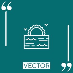 Poster - sun vector icon Linear icon. Editable stroked line