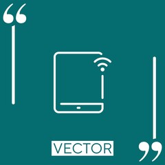Poster - tablet vector icon Linear icon. Editable stroked line