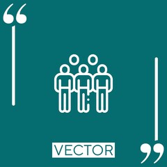 Poster - team vector icon Linear icon. Editable stroked line
