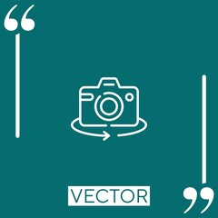 Poster - camera vector icon Linear icon. Editable stroke line