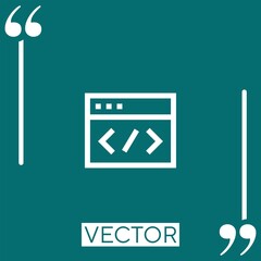 Poster - coding vector icon Linear icon. Editable stroked line