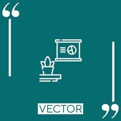 Poster - conference vector icon Linear icon. Editable stroked line