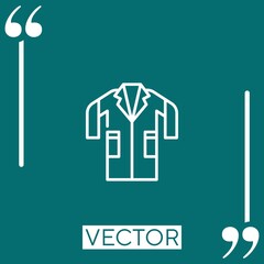 Poster - lab coat vector icon Linear icon. Editable stroked line