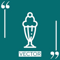 Poster - milkshake vector icon Linear icon. Editable stroked line
