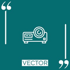 Poster - projector   vector icon Linear icon. Editable stroke line